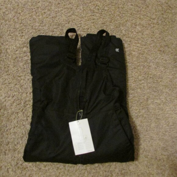 NWT All In Motion Black Small 6/7 Youth Insulated Snow Bibs - Picture 1 of 2